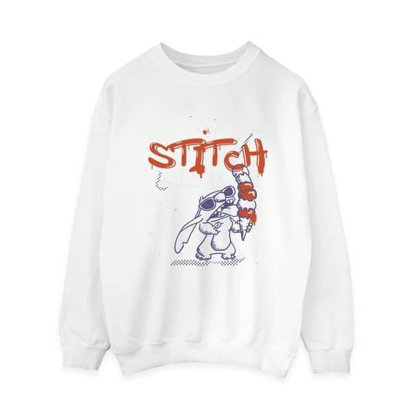 Disney Womens/Ladies Lilo & Stitch Ice Creams Sweatshirt White XL