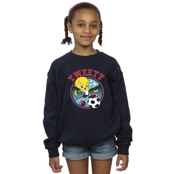 Looney Tunes Girls Tweety Football Circle Sweatshirt