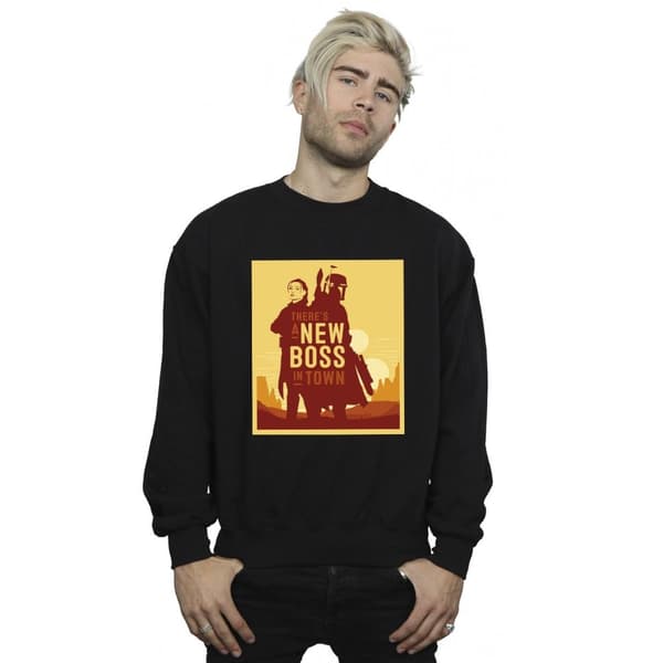 Star Wars Mens The Book Of Boba Fett New Boss Sun Silhouette Sweatshirt