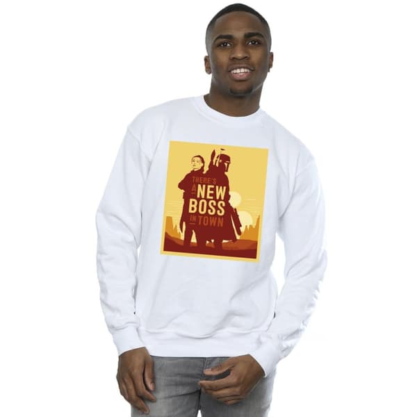 Star Wars Mens The Book Of Boba Fett New Boss Sun Silhouette Sweatshirt