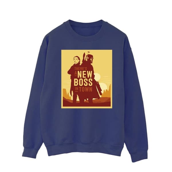 Star Wars Mens The Book Of Boba Fett New Boss Sun Silhouette Sweatshirt