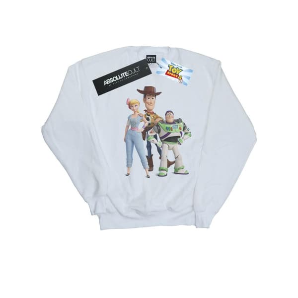 Disney Mens Toy Story 4 Woody Buzz och Bo Peep Sweatshirt White 4XL