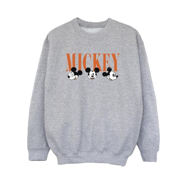 Disney Sweatshirt med Musse Pigg-ansikten för pojkar Sports Grey 5-6 Years
