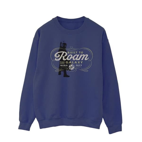Star Wars Mens The Book Of Boba Fett Built To Roam Sweatshirt Navy Blue L