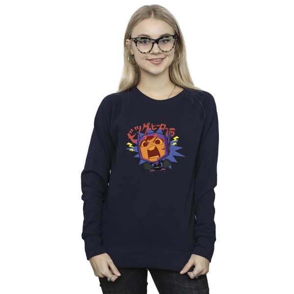 Disney Damtröja Big Hero 6 Baymax Hiro Angry Manga för damer/kvinnor