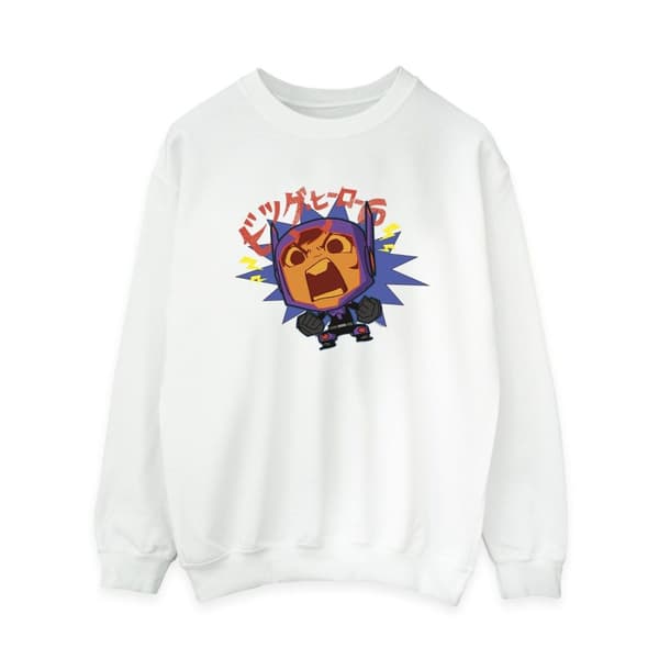 Disney Womens/Ladies Big Hero 6 Baymax Hiro Angry Manga Sweatshirt