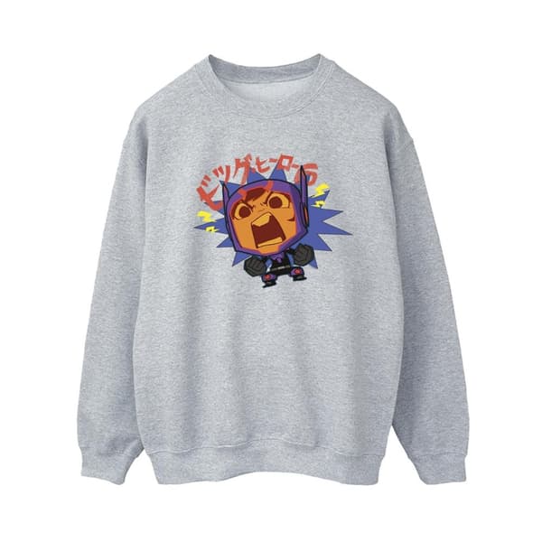 Disney Womens/Ladies Big Hero 6 Baymax Hiro Angry Manga Sweatshirt