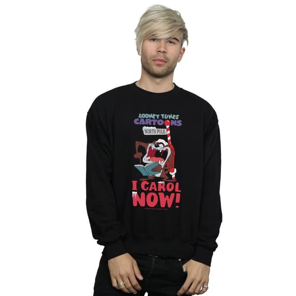 Looney Tunes Mens Taz I Carol Now Sweatshirt