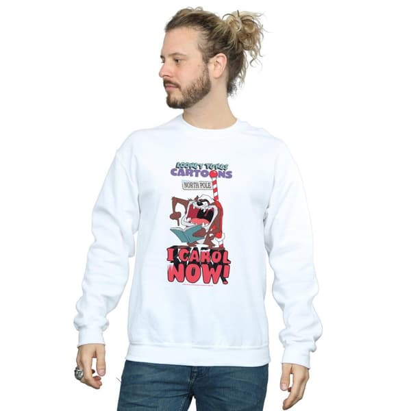 Looney Tunes Mens Taz I Carol Now Sweatshirt
