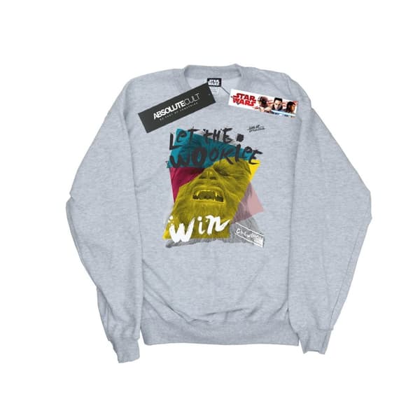 Star Wars Mens Let The Wookiee Win Sweatshirt Sports Grey L