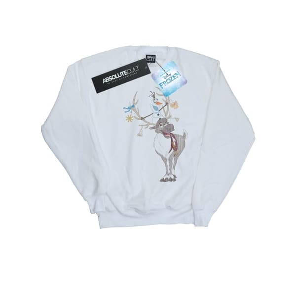 Disney Girls Frozen Sven And Olaf Christmas Ornaments Sweatshirt