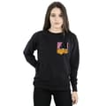 Miniatyrbild 2 av 5: Looney Tunes Dam/kvinnor Daffy Duck Face Sweatshirt med fuskficka