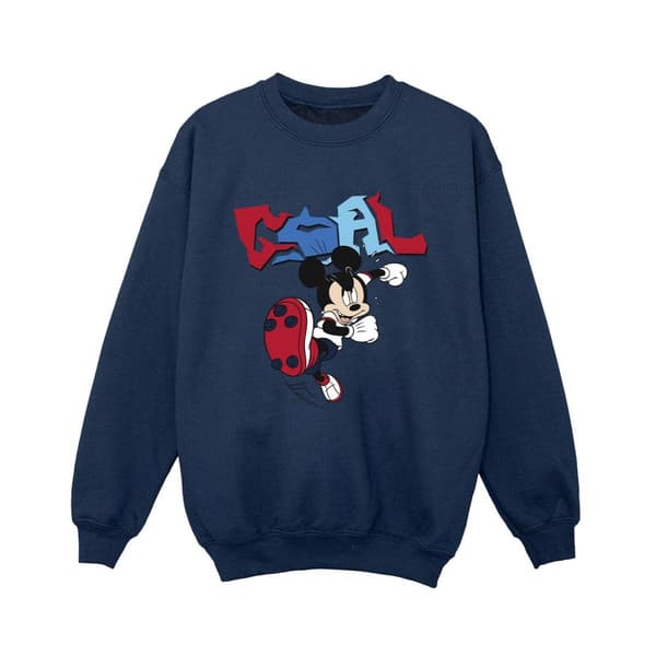 Disney Boys Mickey Mouse Goal Striker Pose Sweatshirt Navy Blue 5-6 Years
