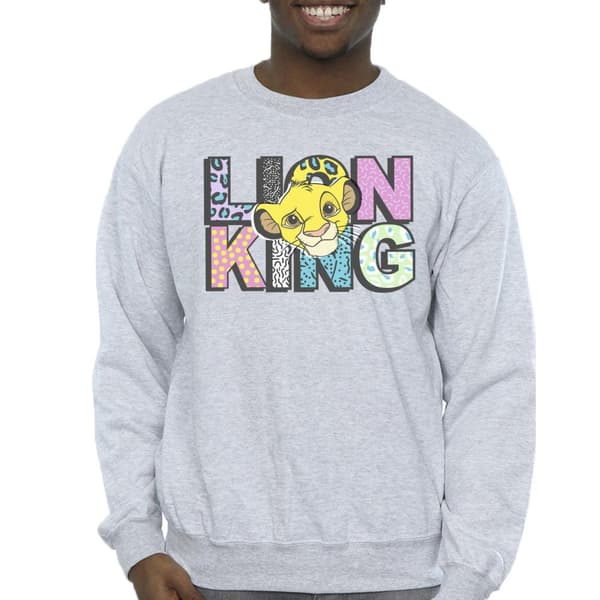 Disney Mens The Lion King Pattern Logo Sweatshirt