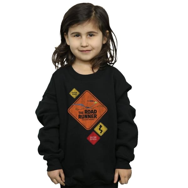 Looney Tunes Sweatshirt med vägskylt - Road Runner för flickor