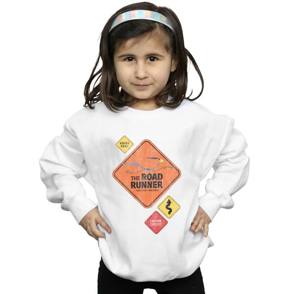 Looney Tunes Sweatshirt med vägskylt - Road Runner för flickor