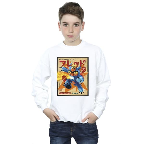 Disney Pojkar Big Hero 6 Baymax Fred Newspaper-tröja