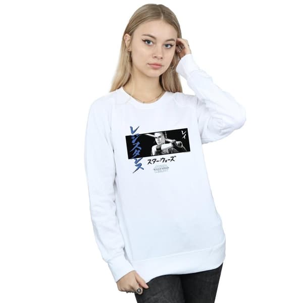 Star Wars: The Rise of Skywalker Dam/Tjej Star Wars The Rise Of Skywalker Rey Katakana Art Randig Sweatshirt