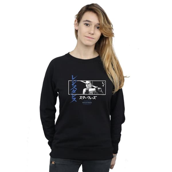 Star Wars: The Rise of Skywalker Dam/Tjej Star Wars The Rise Of Skywalker Rey Katakana Art Randig Sweatshirt