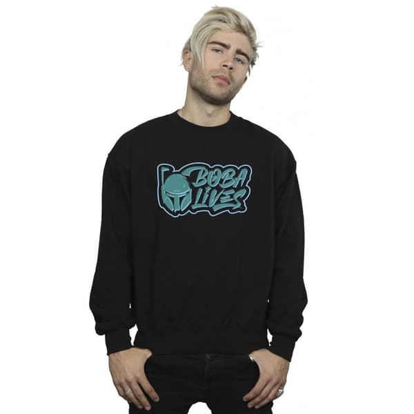 Star Wars Mens The Book Of Boba Fett Lives Chest Sweatshirt