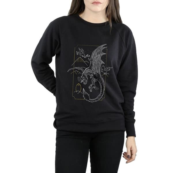 Harry Potter Dam/kvinnor Dragon Line Art - Sweatshirt