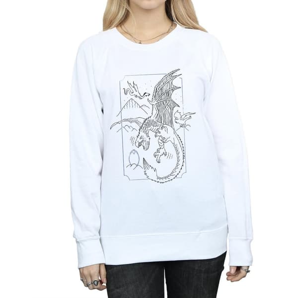 Harry Potter Dam/kvinnor Dragon Line Art - Sweatshirt