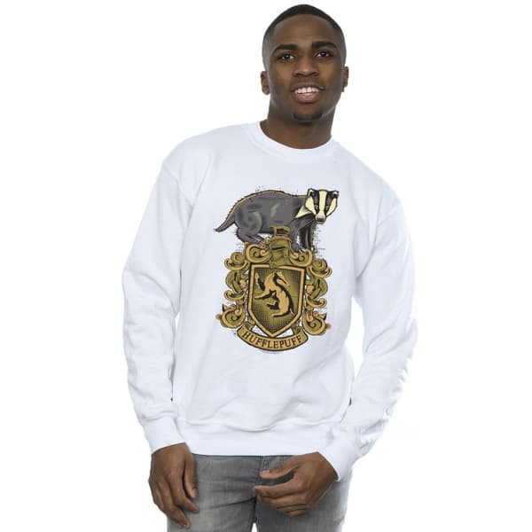 Harry Potter Hufflepuff Sketch Crest-tröja för herrar