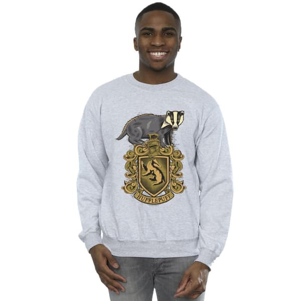 Harry Potter Mens Hufflepuff Sketch Crest Sweatshirt