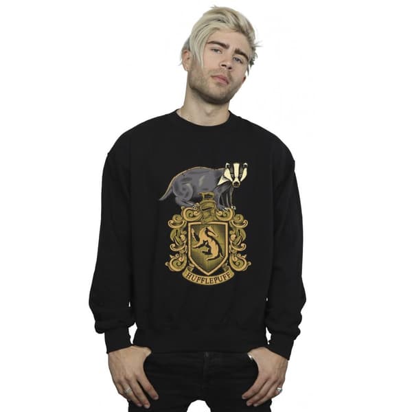 Harry Potter Mens Hufflepuff Sketch Crest Sweatshirt