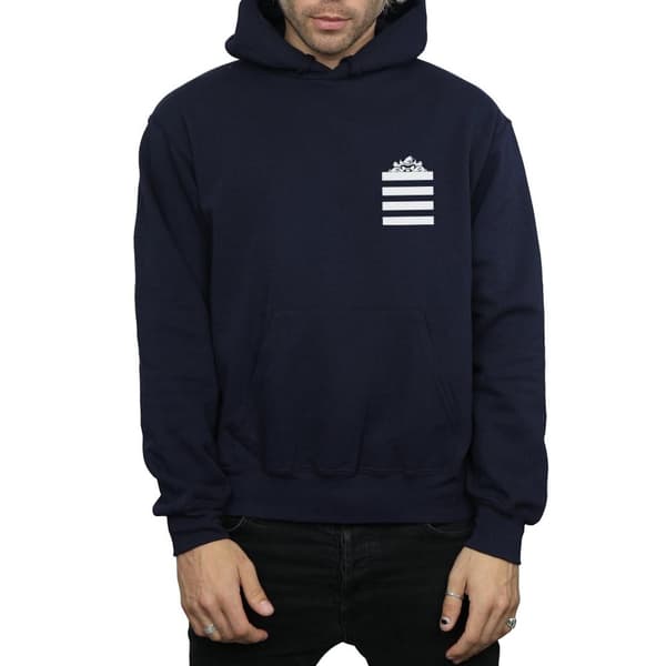 Looney Tunes Mens Taz Stripes Faux Pocket Hoodie