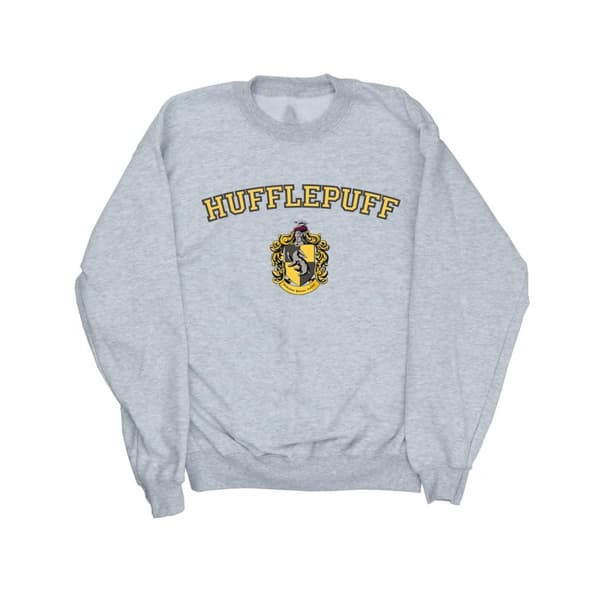Harry Potter Boys Hufflepuff Crest Sweatshirt Sports Grey 9-11 Years