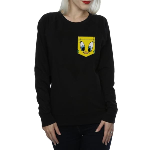 Looney Tunes Womens/Ladies Tweety Pie Face Faux Pocket Sweatshirt