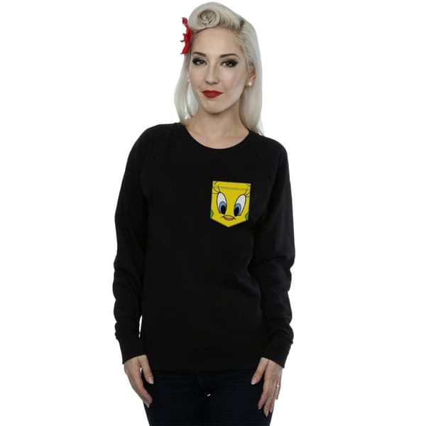 Looney Tunes Womens/Ladies Tweety Pie Face Faux Pocket Sweatshirt