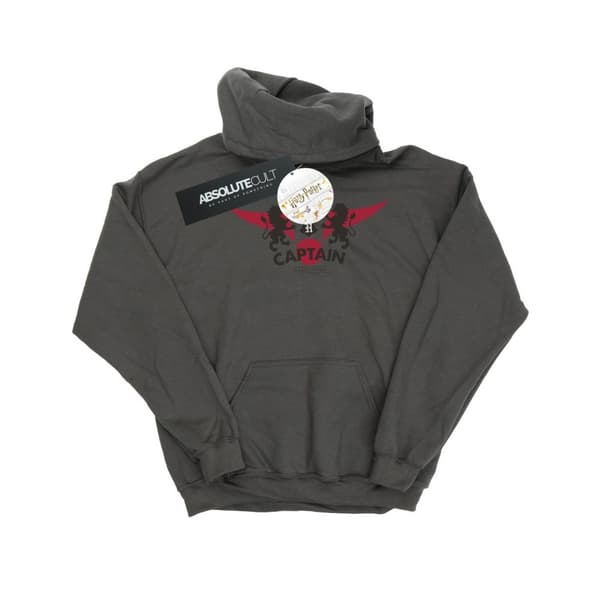 Harry Potter Mens Gryffindor Captain Hoodie Charcoal L