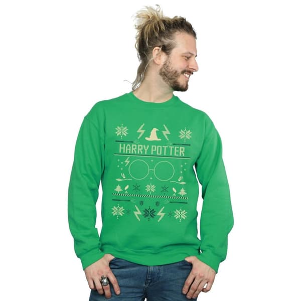 Harry Potter Mens Christmas Pattern Sweatshirt