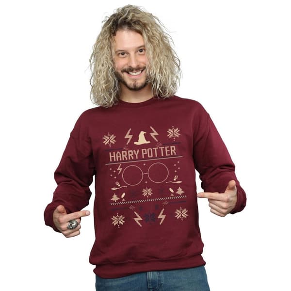 Harry Potter Mens Christmas Pattern Sweatshirt