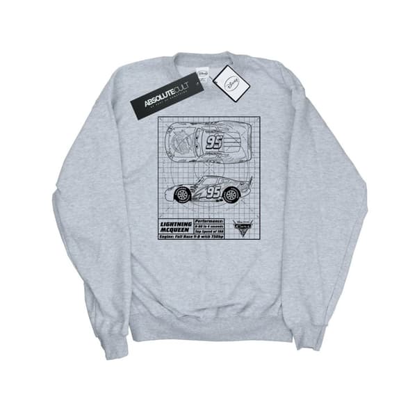 Disney Womens/Ladies Cars Lightning McQueen Blueprint Sweatshirt