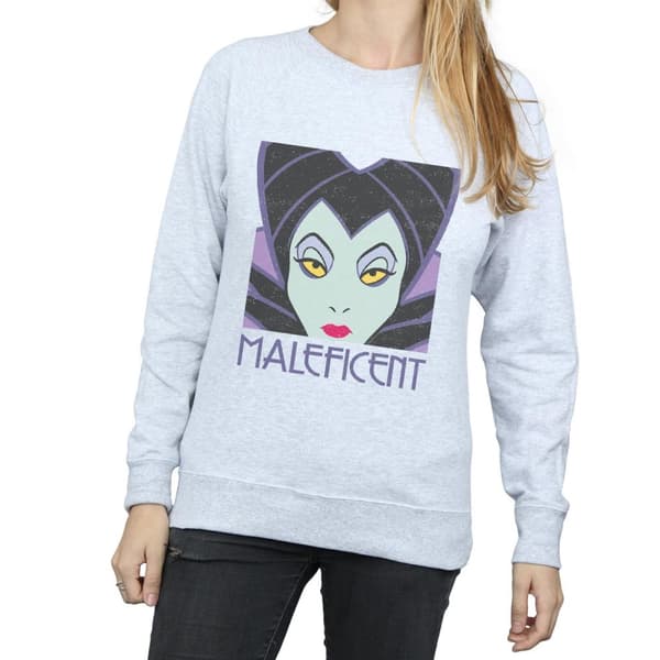 Disney Womens/Ladies Maleficent Cropped Head Sweatshirt