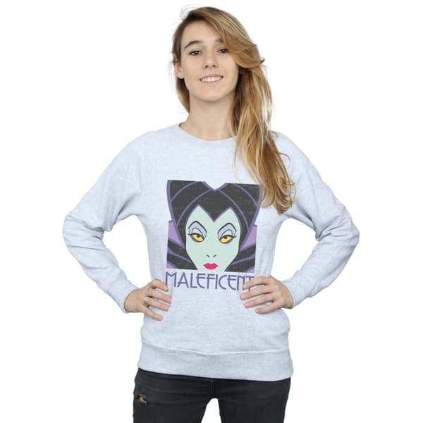 Disney Womens/Ladies Maleficent Cropped Head Sweatshirt
