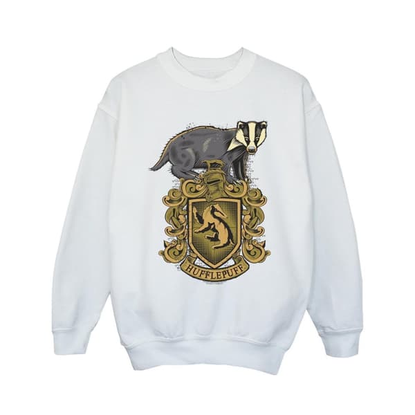 Harry Potter Girls Hufflepuff Sketch Crest Sweatshirt