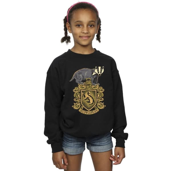 Harry Potter Girls Hufflepuff Sketch Crest Sweatshirt