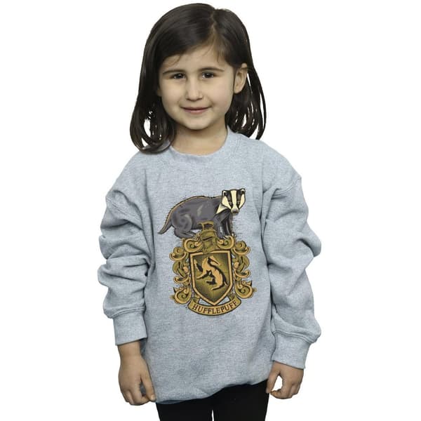 Harry Potter Hufflepuff Sketch Crest-tröja för flickor