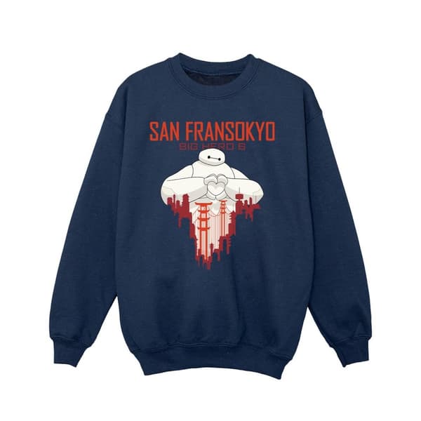 Disney Big Hero 6 Baymax San Fransokyo Heart Sweatshirt för flickor