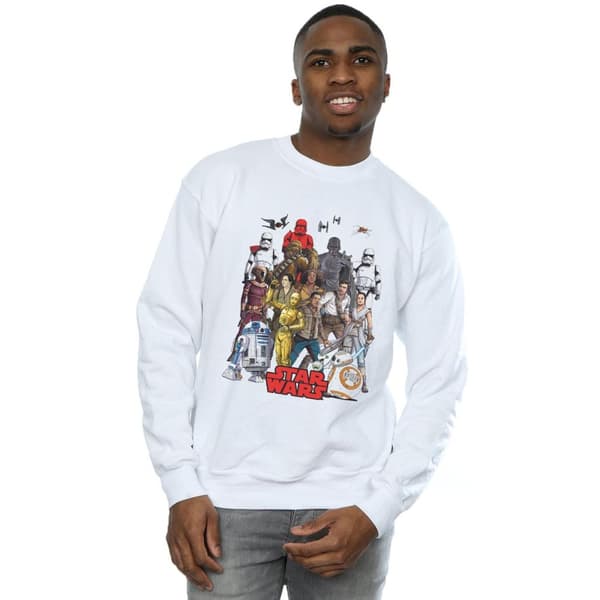 Star Wars Mens The Rise Of Skywalker Character Collage Sweatshirt