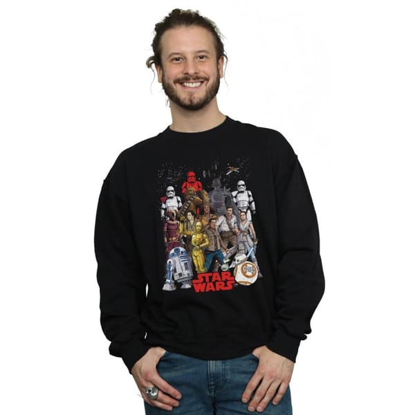 Star Wars Mens The Rise Of Skywalker Character Collage Sweatshirt