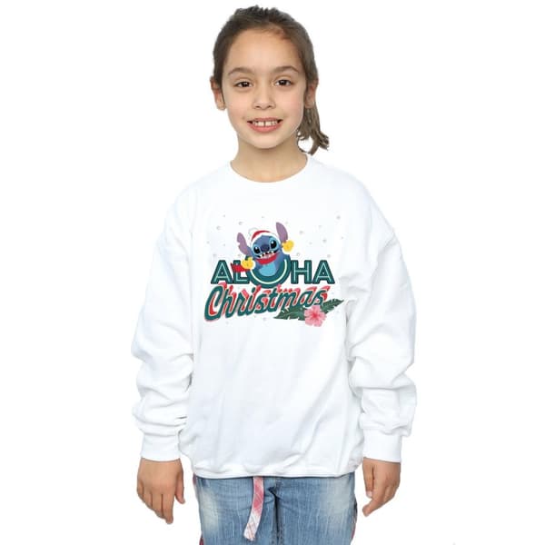 Disney Girls Lilo And Stitch Aloha Christmas Sweatshirt