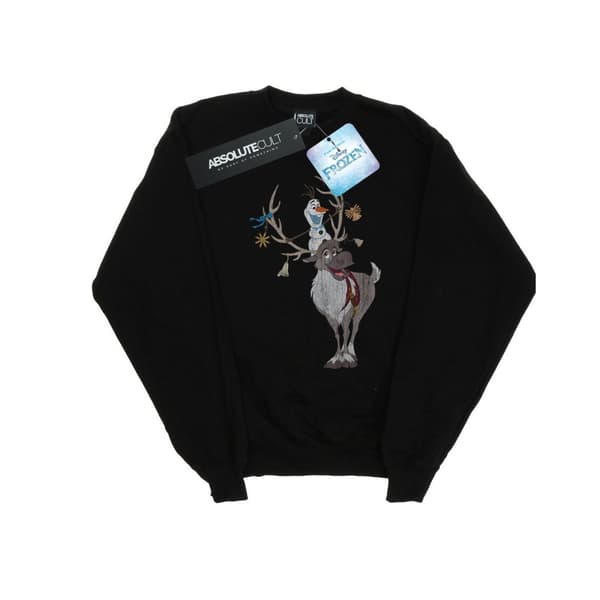 Disney Womens/Ladies Frozen Sven And Olaf Christmas Ornaments Sweatshirt