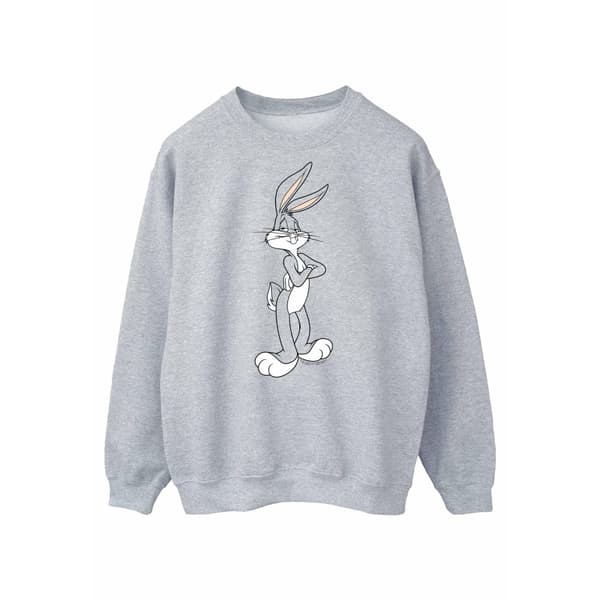 Looney Tunes Mens Bugs Bunny Crossed Arms Sweatshirt Sports Grey 4XL