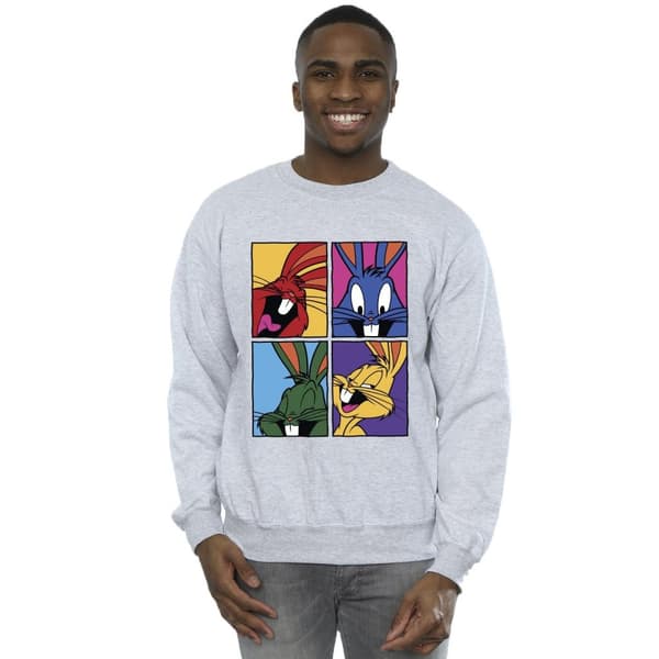 Looney Tunes Mens Bugs Pop Art Sweatshirt