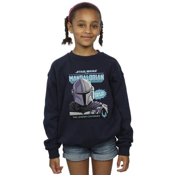 Star Wars The Mandalorian Sweatshirt med serieomslag från Mando för flickor